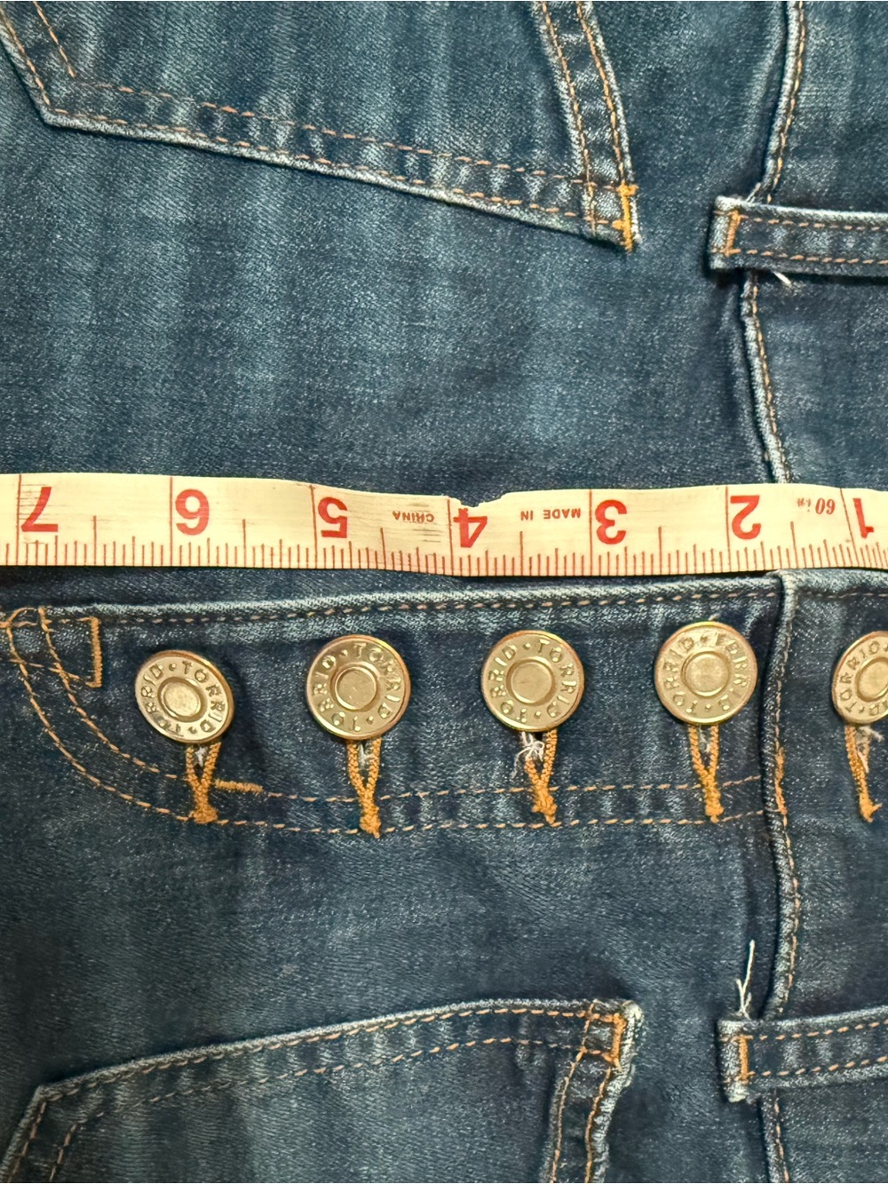 torrid Dark Blue Cropped High-Rise Button-Front Jeans - Picture 5 of 9
